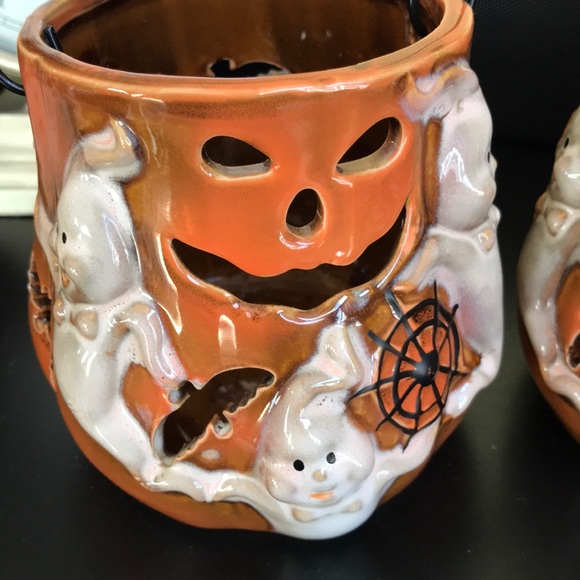 Set of 2 Lang Pumpkin Candle Holders - Picture 7 of 12